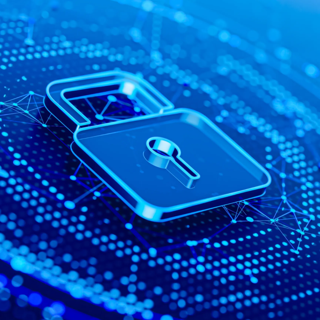 Open digital padlock on a cybersecurity network, representing penetration testing and identifying security weaknesses.